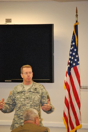 Col. Hamilton discusses disaster relief at the symposium in September.